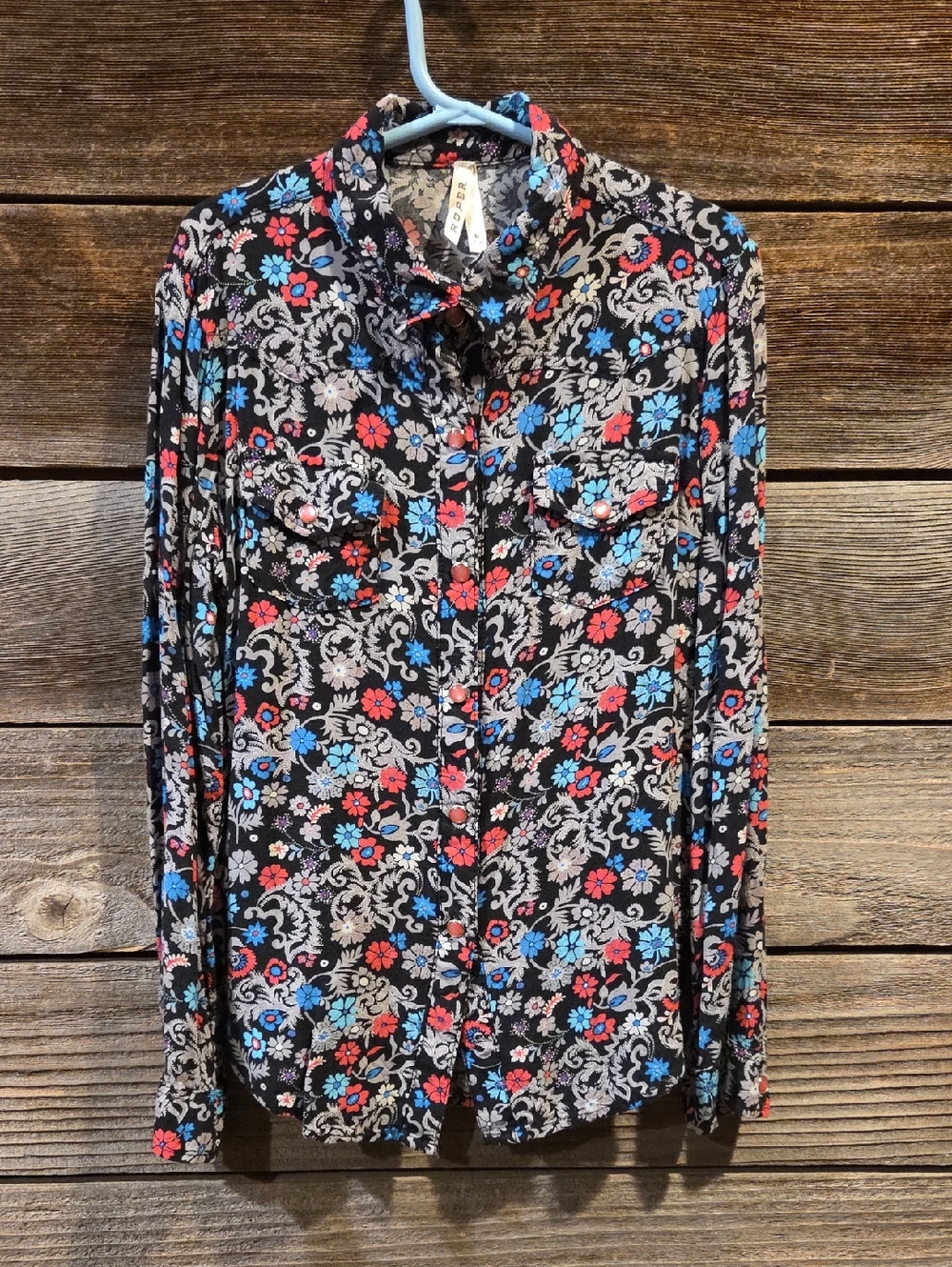 Roper Kids Western Floral Shirt Size M (7-8)